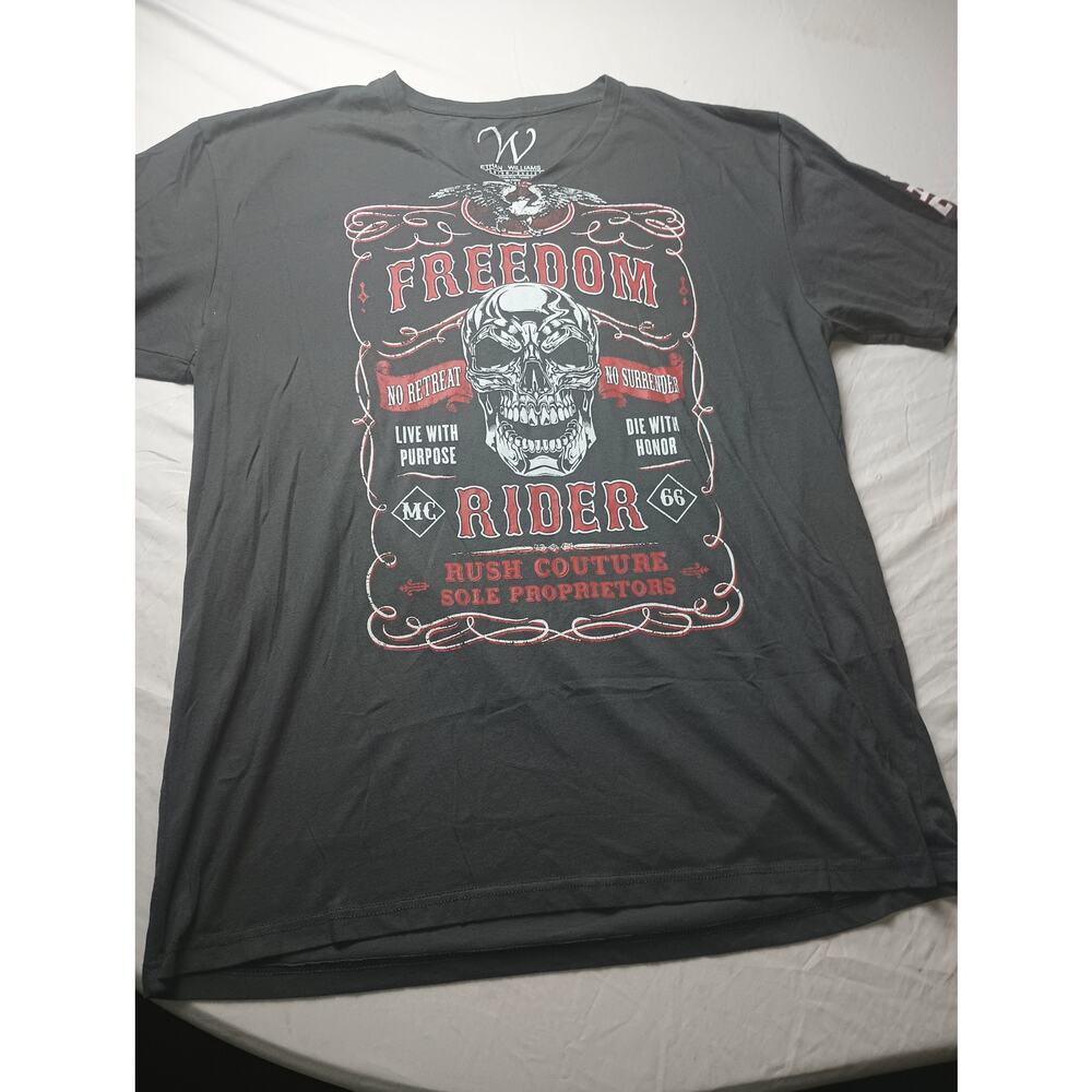Ethan Williams T-shirt Men XXL Cotton Skull Punk Biker Short sleeve Black